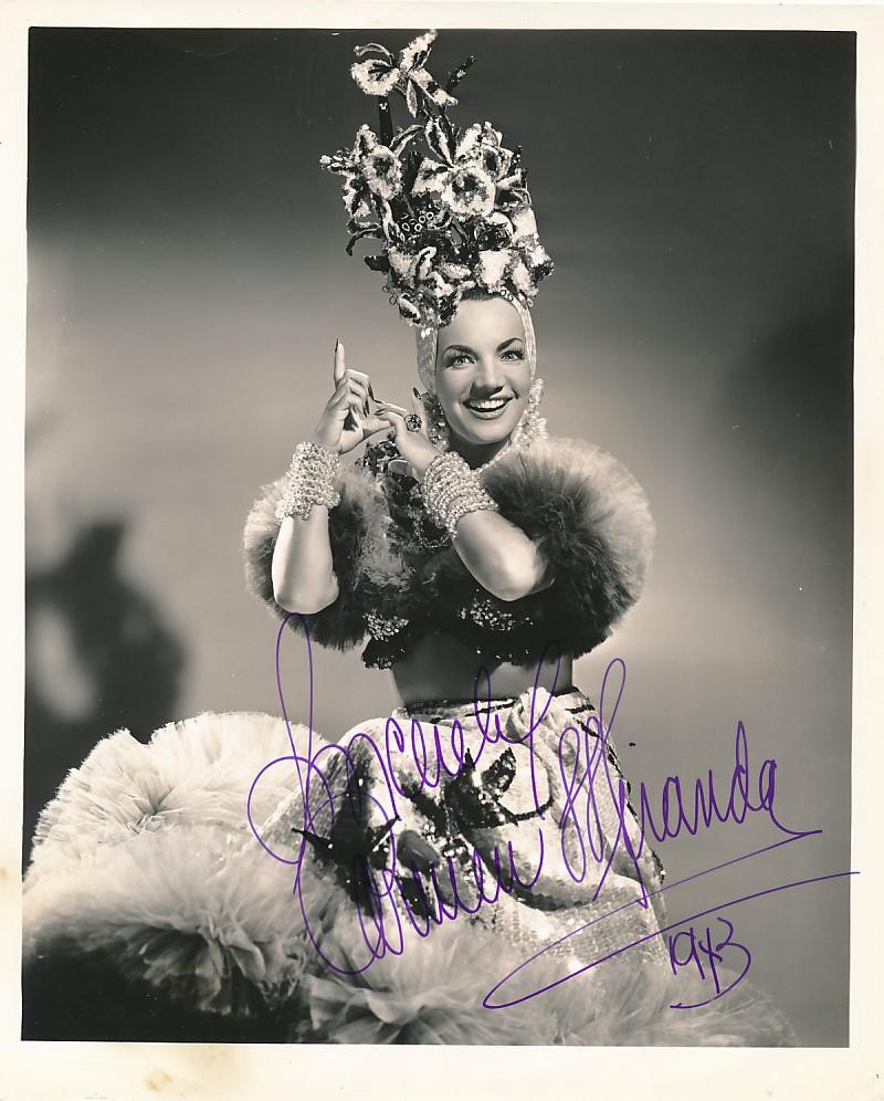 Todd Mueller Autographs Carmen Miranda Vintage Sepia Glossy Signed Photograph